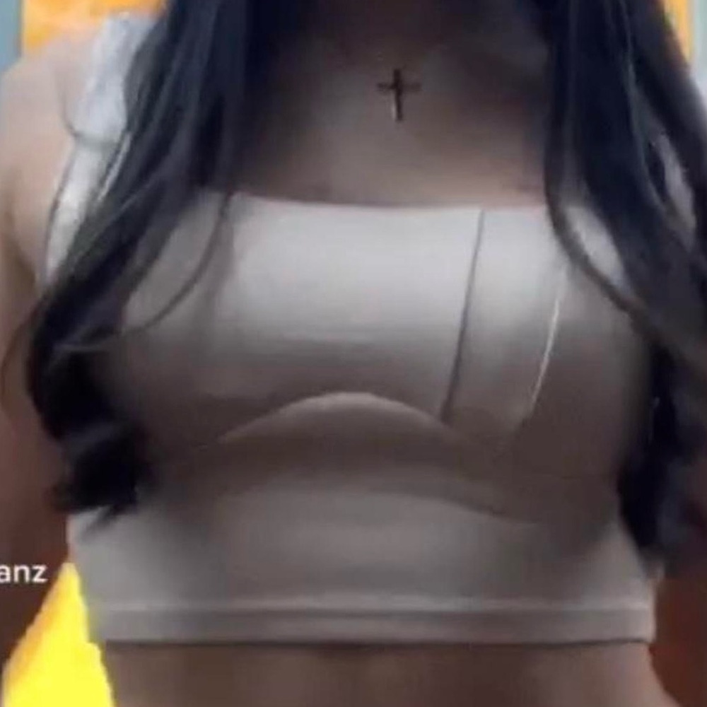 Corset tan cropped tank - Picture 2 of 2
